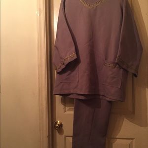 Tan 3 piece dashiki pant set